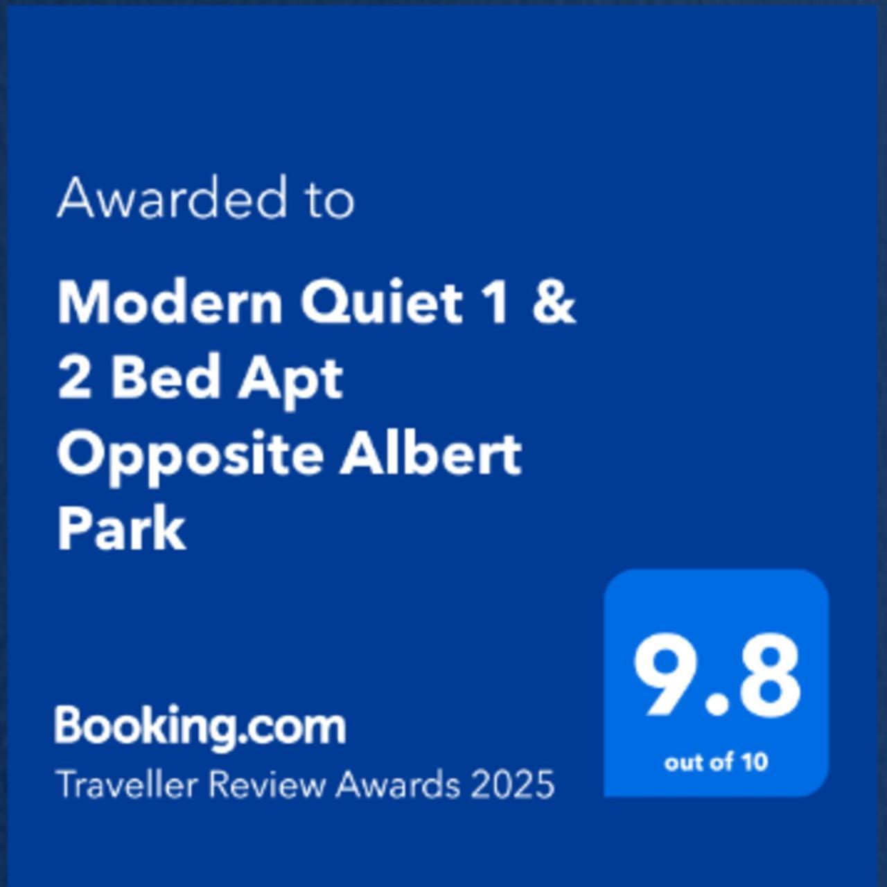 Modern Quiet 1 & 2 Bed Apt Opposite Albert Park 墨尔本 外观 照片